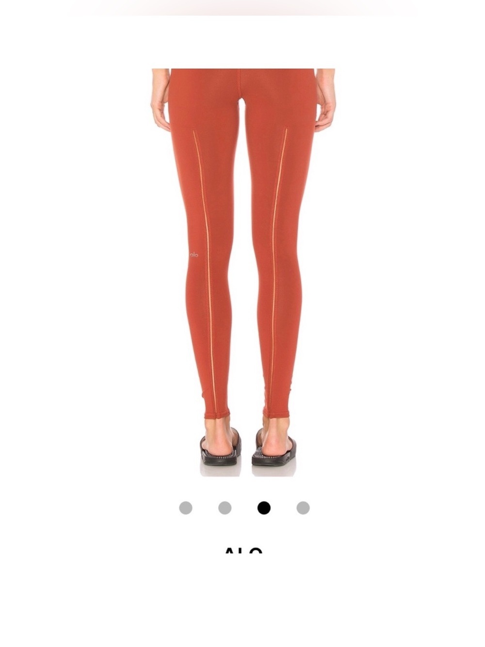Alo sheer panel Rust Orange Seam-Detail High-Waist Leggings vuori lululemon xs